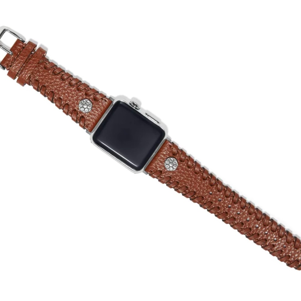 Brighton Harlow laced Leather Apple Watch Band color: bourbon NEW in Tin